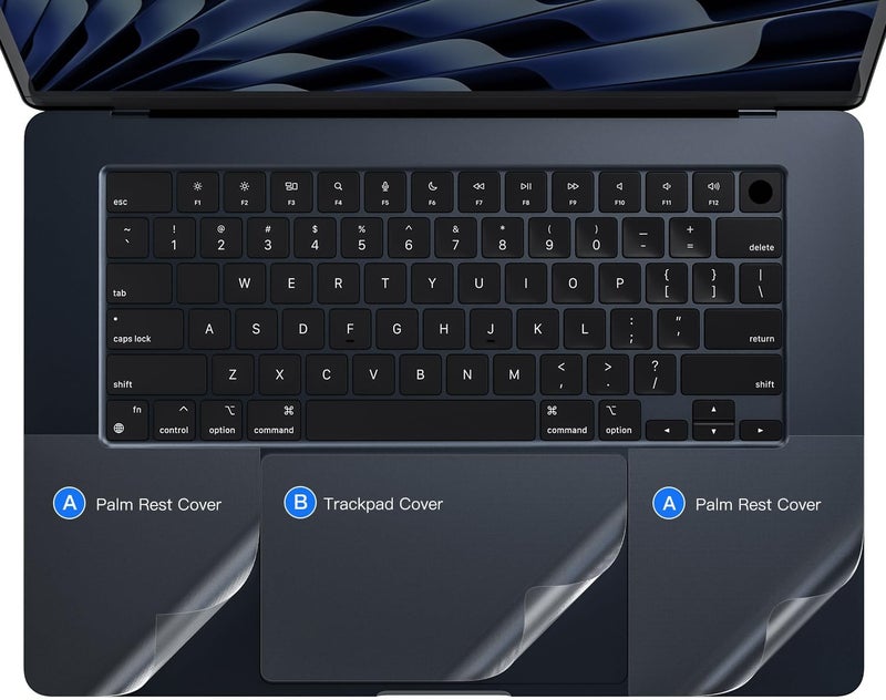 imComor غطاء راحة اليد متوافق مع 2025 2024 ماك بوك إير 15" شريحة M4 M3 A3241 A3114 واقي لوحة اللمس لآبل ماك بوك إير 15.3 بوصة غطاء لوحة اللمس واقي لوحة اللمس، شفاف - Image 2